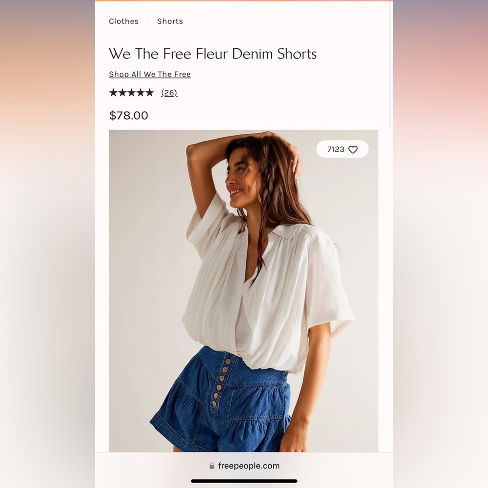 Free people fluer de Lis shorts size large
